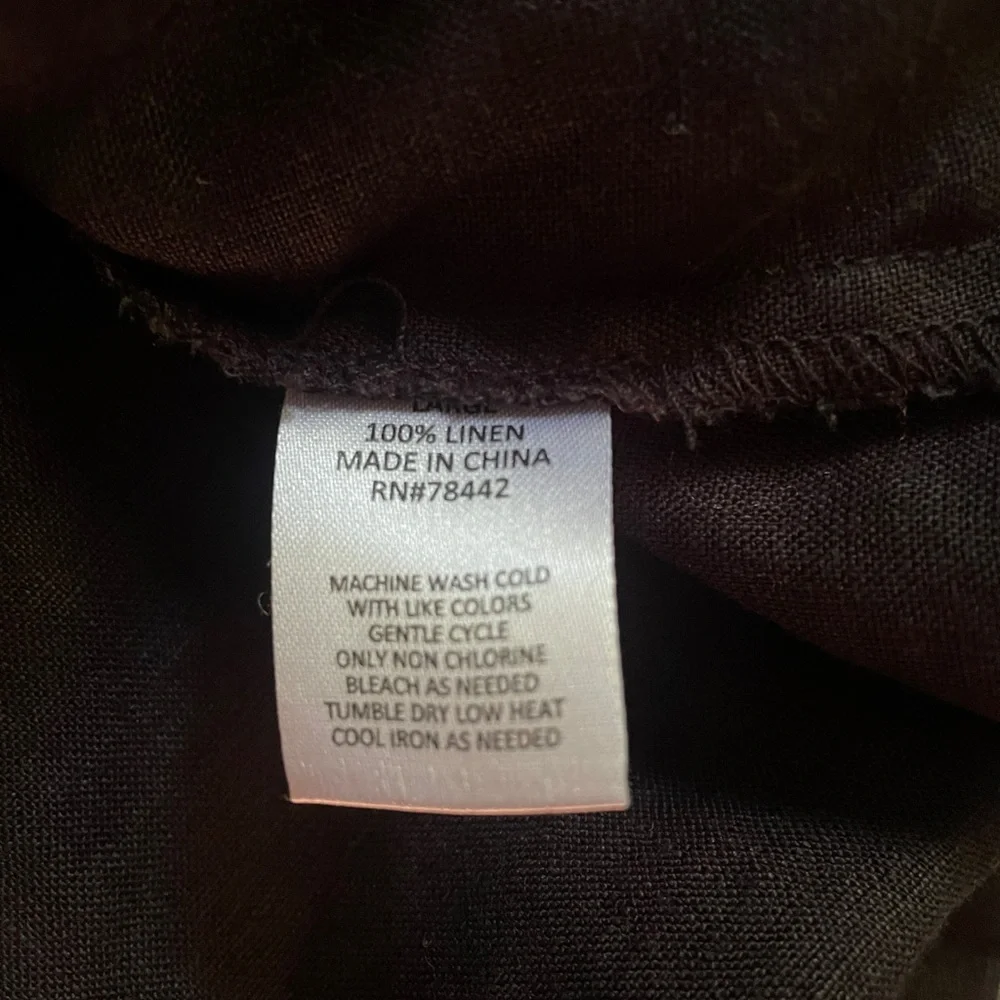 allen allen black linen top